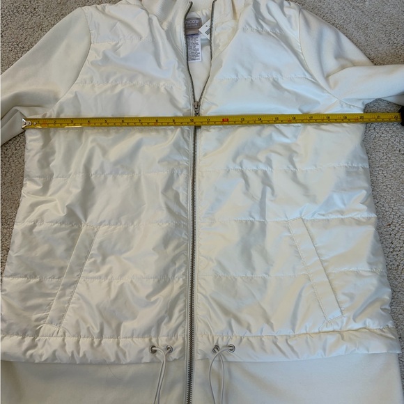 Chicos Zenergy White Zip-Up Jacket with Drawstring Sz 0(S) - Picture 7 of 9